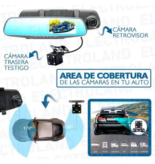 Espejo Retrovisor Camara Dual Carro